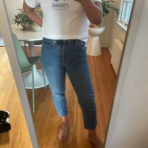 Everlane dark wash cheeky jean! Size 25 crop